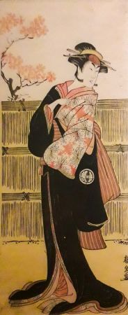 Aktor Segawa Kikunojō III w roli kobiety w czarnym kimonie