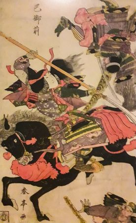 Tomoe Gozen walcząca z rycerzem